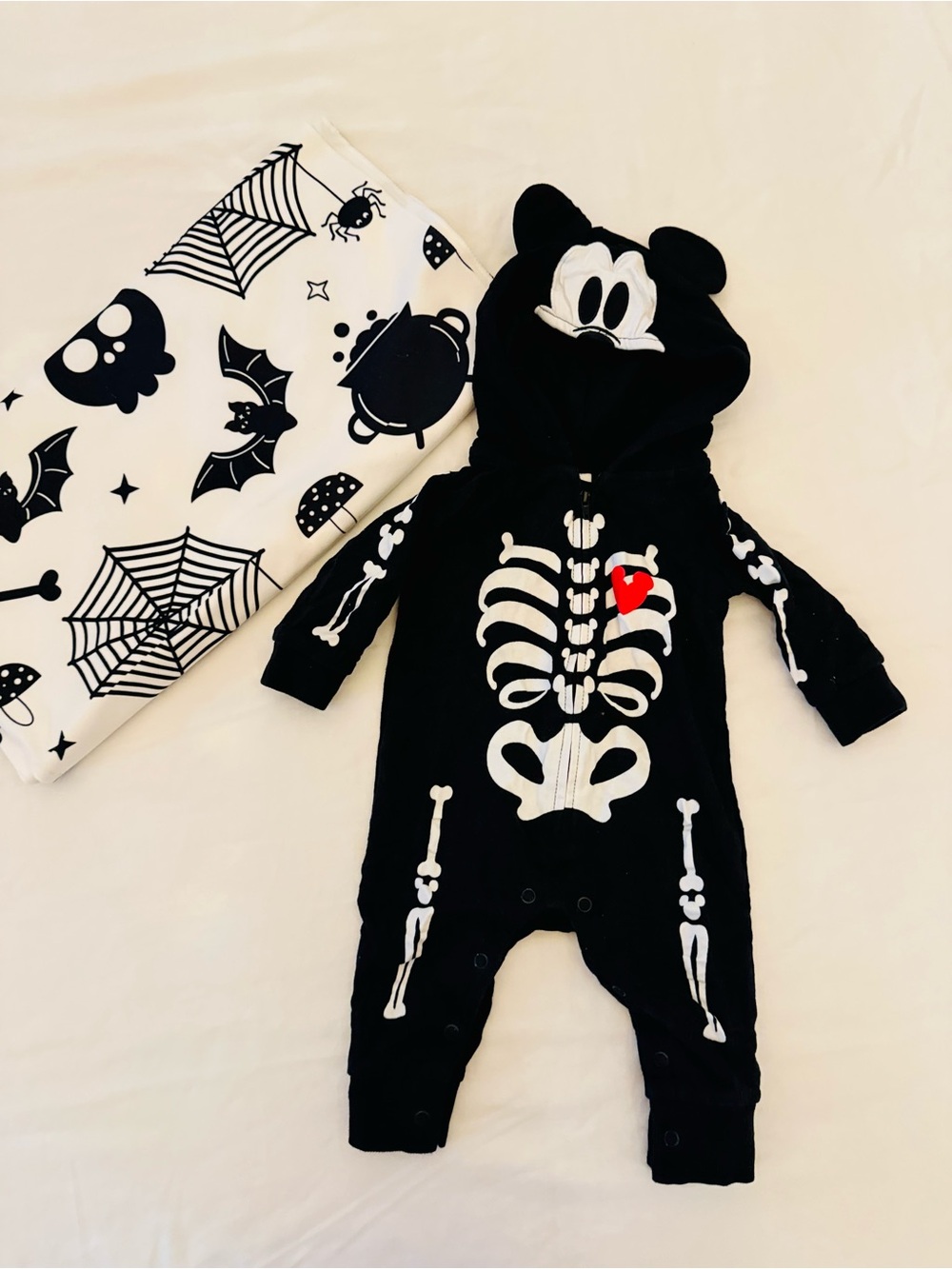 Disney Mickey Skeleton Costume 3-6M